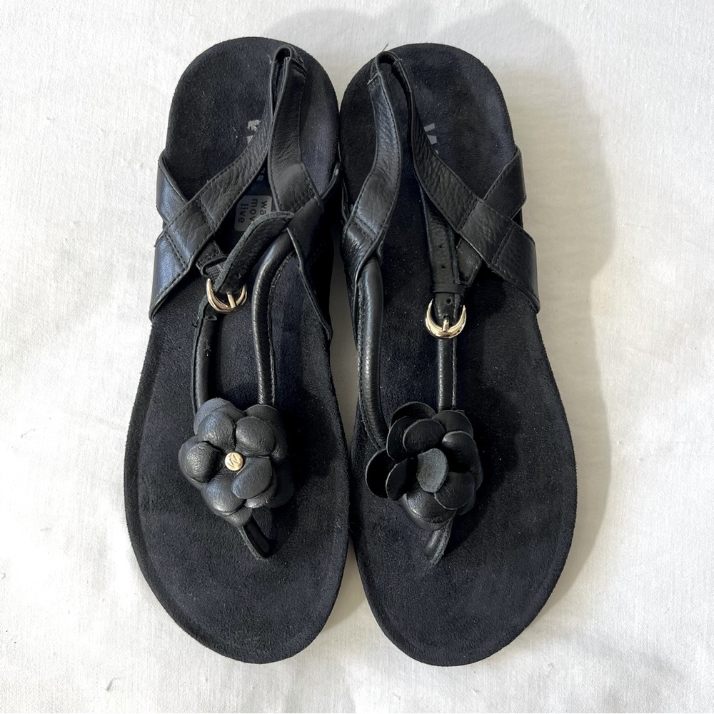 Dr Andrew Weil black leather sandals Dhyana #000348 size 10 / 41 Walking Comfort